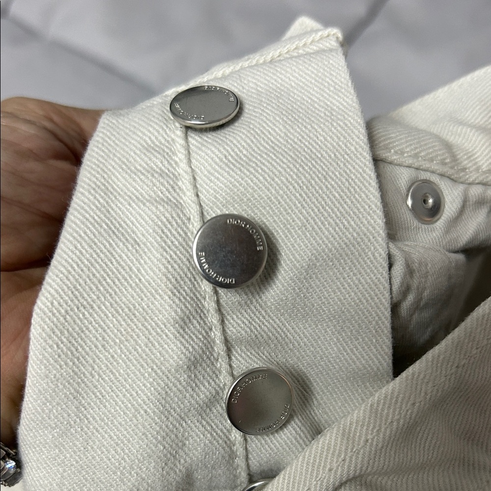 Dior Men's Slim Ripped Jeans in Off-White - Picture 4 of 9